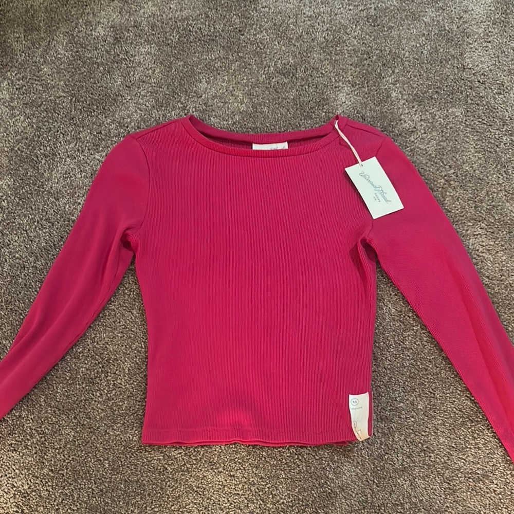 Universal Thread Rich Red Ribbed Top